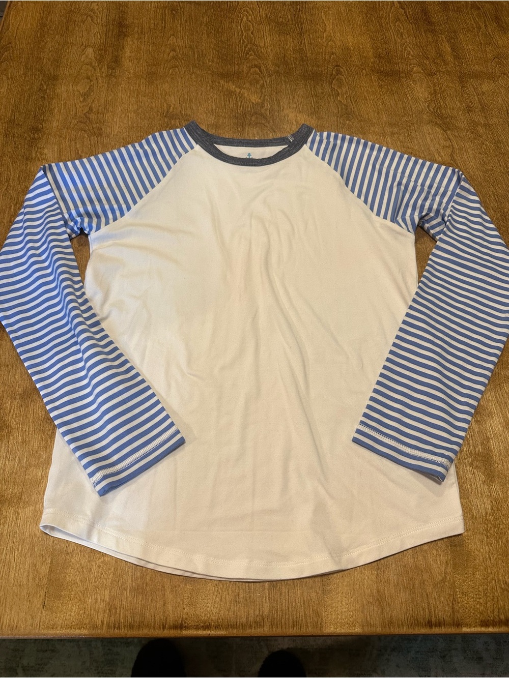 Crewcuts Navy Trim White Tee with Aqua Anchor Print